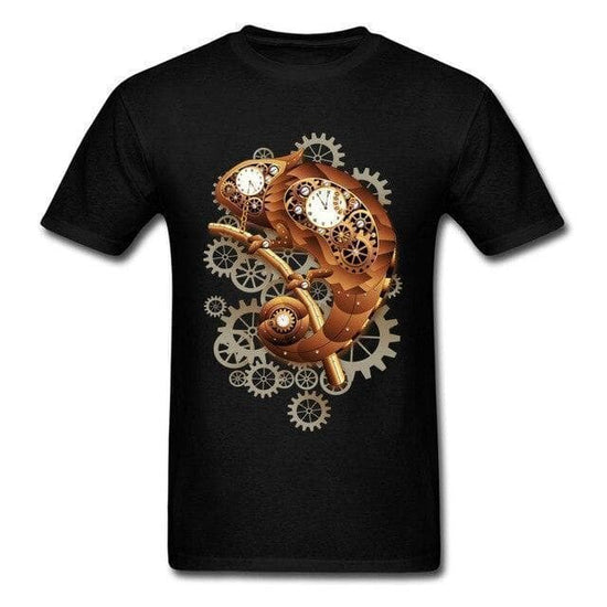 Tee Shirt Gecko Noir - Steampunk Store