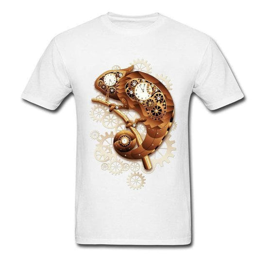 Tee Shirt Gecko Blanc - Steampunk Store