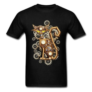 Tee Shirt Motif Chat Noir - Steampunk Store