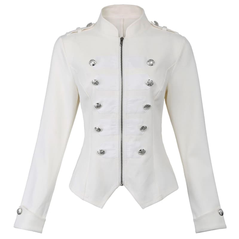 Veste Blanche Cintrée Pour Femme | Steampunk Store