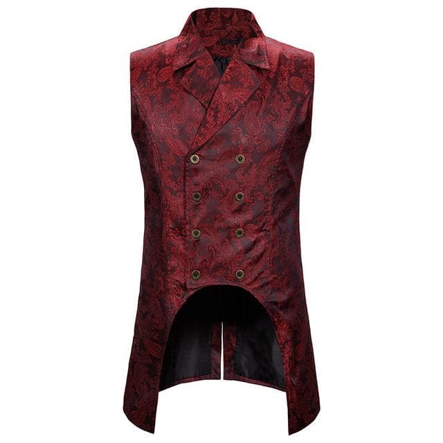 Veste Sans Manche Vintage rouge | Steampunk Store