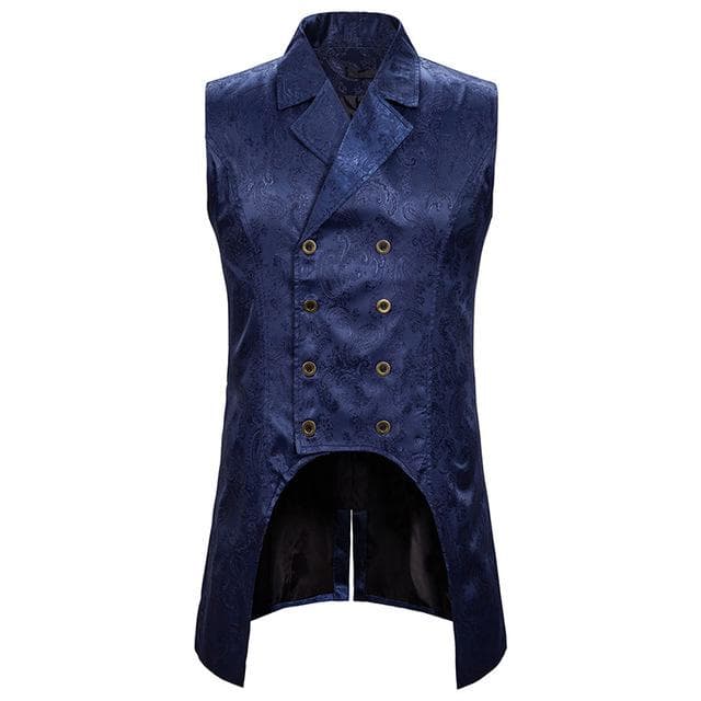 Veste Sans Manche Vintage bleue | Steampunk Store